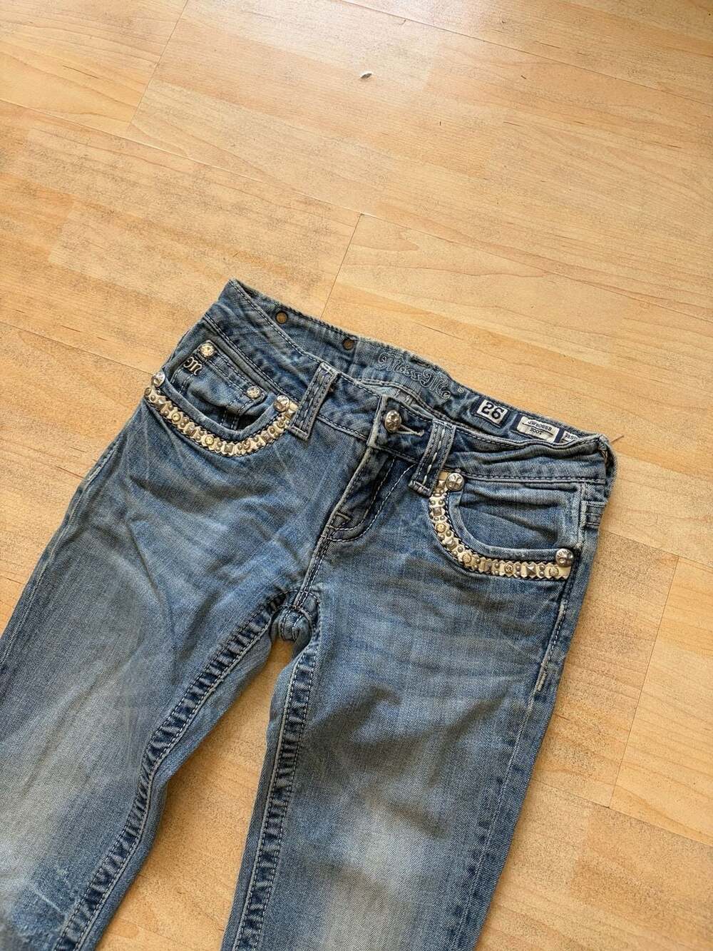 Miss Me Boot Cut Jeans Size 26 Embellished Studded